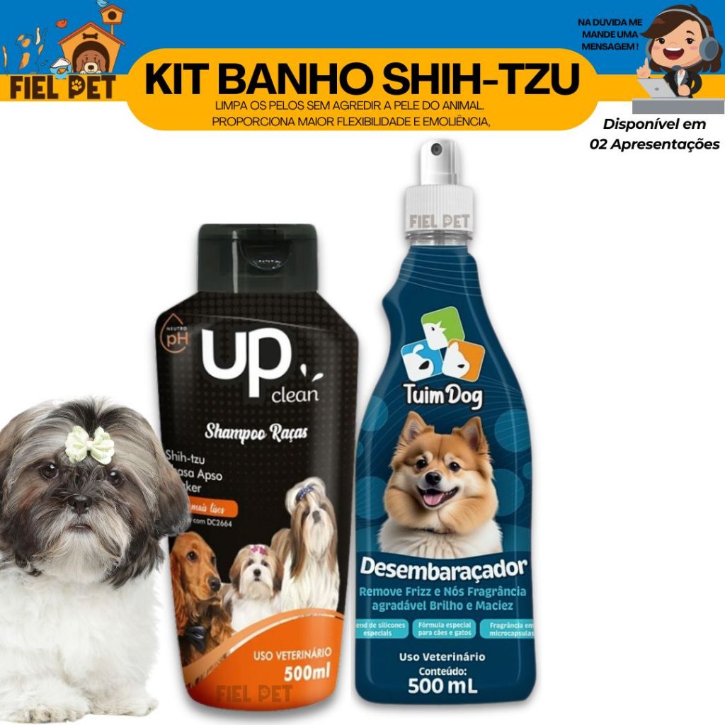 Kit Shampoo Pet Para Cachorro Cães Raças Shih Tzu / Lhasa - Cocker ...