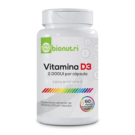 Vitamina D3 2.000UI Concentrado 60 Capsulas Bionutri