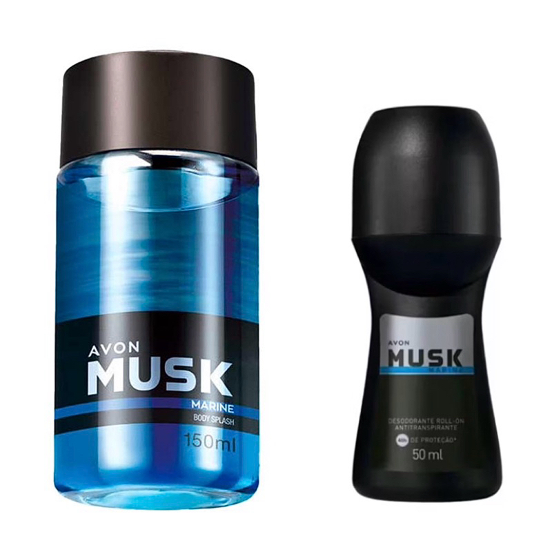 Kit Musk Marine Avon (Colônia e Desod. Roll-on) | Shopee Brasil