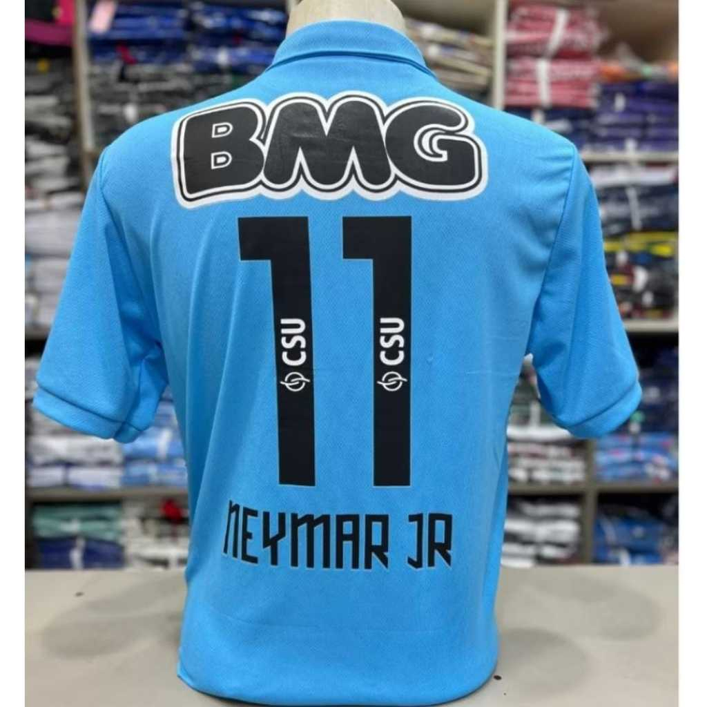 Camiseta Santos Neymar 11 Azul Fotos Reais Modelo 2024