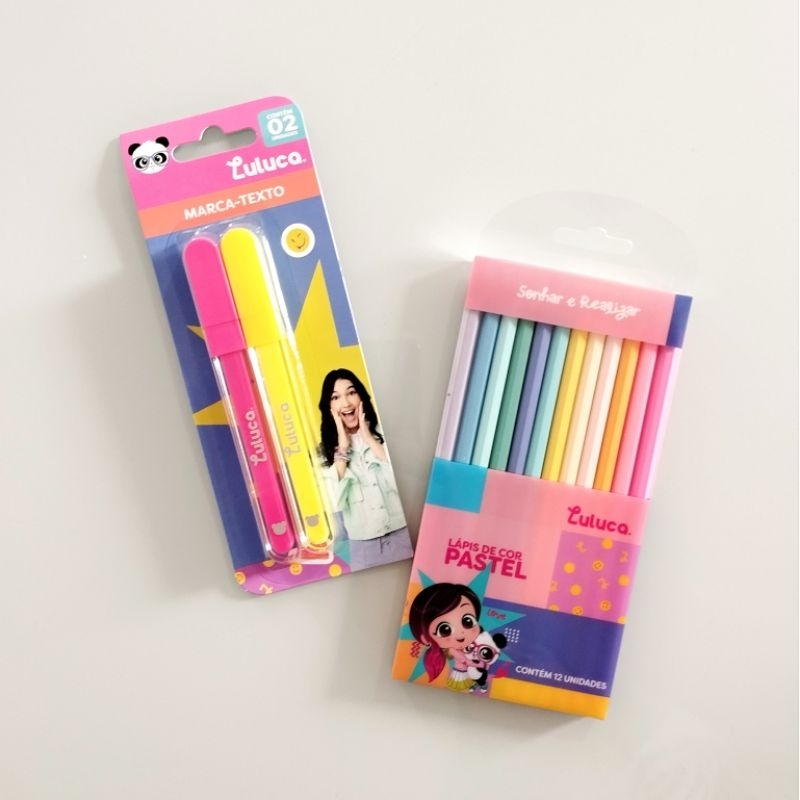 Kit Escolar Luluca Pandinha Lápis de Cor Marca Texto - Skypaper ...