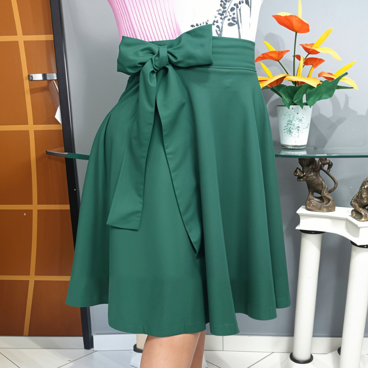 Saia Social Saia Em Tecido Oxford Saia Feminina Godê Total Midi