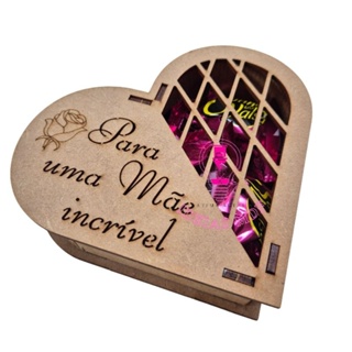 20 Caixa Coração PARA UMA MÃE INCRÍVEL Bombom Mdf em Oferta na Shopee
