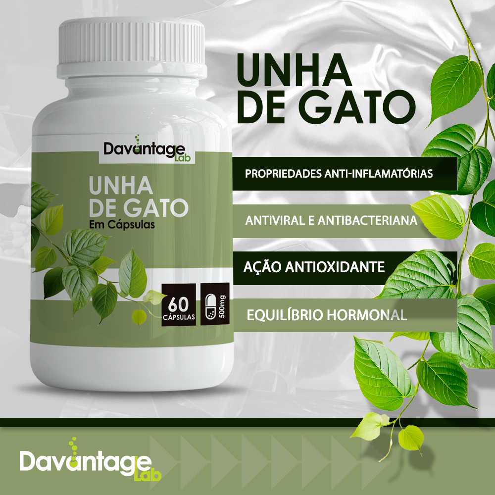 Unha de Gato - A VERDADEIRA - 60 cápsulas 500 mg - Davantage Lab ...