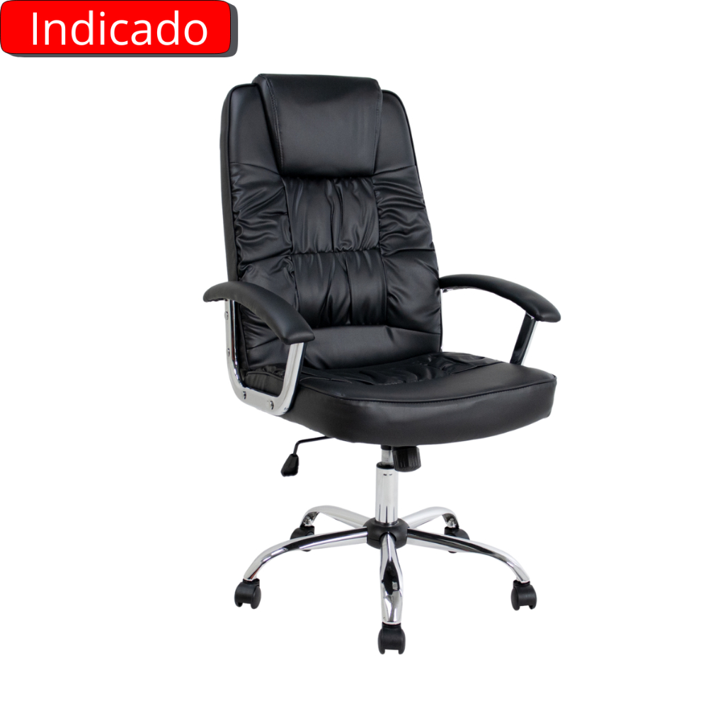 Cadeira Presidente Gamer Vix Giratória base Cromada Reclinável Relax Couro Sintético Ergonômica Luxo | Shopee Brasil