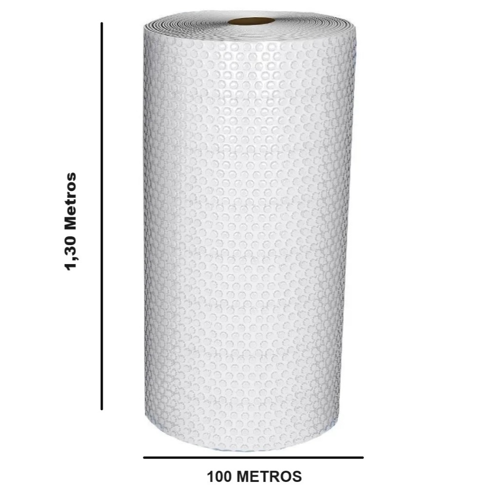 Plástico Bolha 1,30 x 100 Metros Para Mudança Embalagem Ecommerce Rolo Grande Saco Bobina