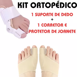 Kit Ortopédico Com 1 Corretor e Protetor de Joanete  E 1 Suporte De Dedo Alívio Bem Estar Útil em Oferta na Shopee