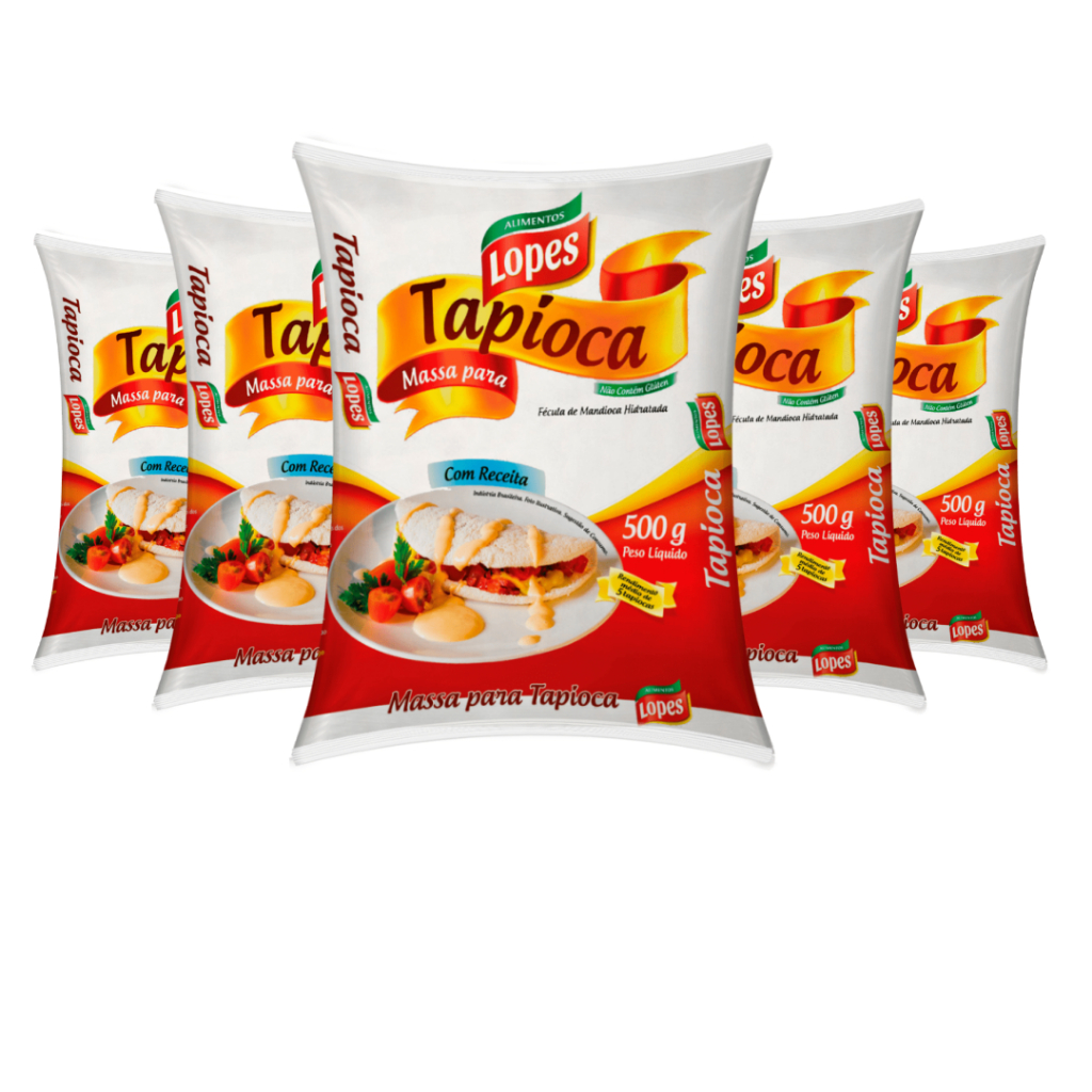Kit c/ 5 - Tapioca pronta Lopes 500g | Shopee Brasil
