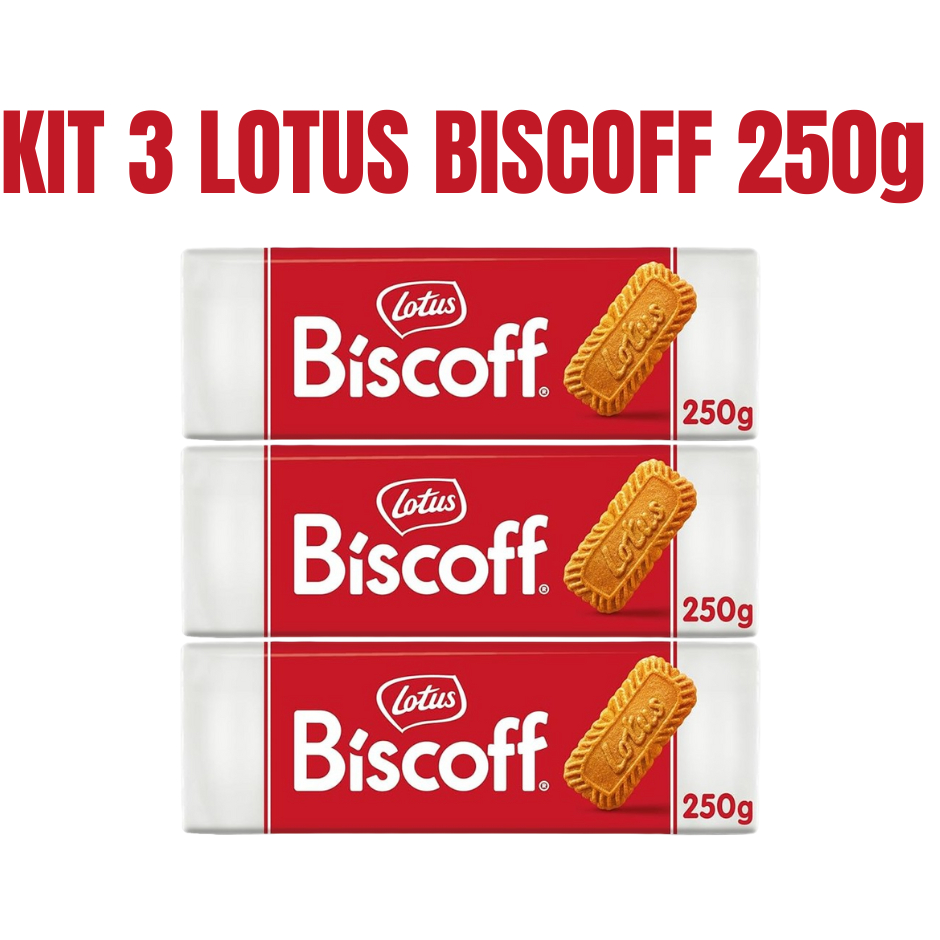 Kit 3 Lotus Biscoff 250g Biscoito Bolacha Belga Com 3 Pacotes de 250g ...