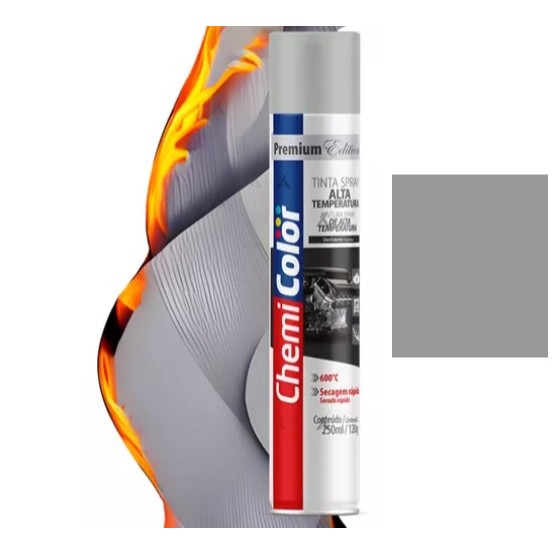 Tinta Spray Chemi Color Alta Temperatura, Metálico ou Uso Geral 100ml ...