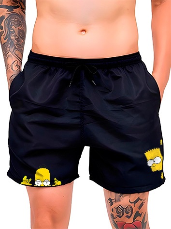 Bermuda Short Masculino Modelo Personagem -Design Esportivo Ideal para Academia, Skate, Corrida