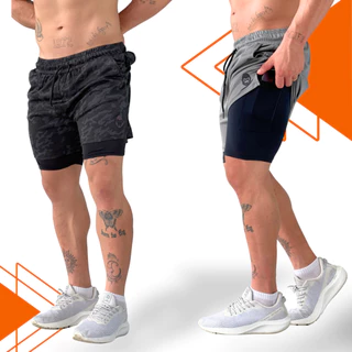 Kit 2 Shorts Masculino de Compressão Kong