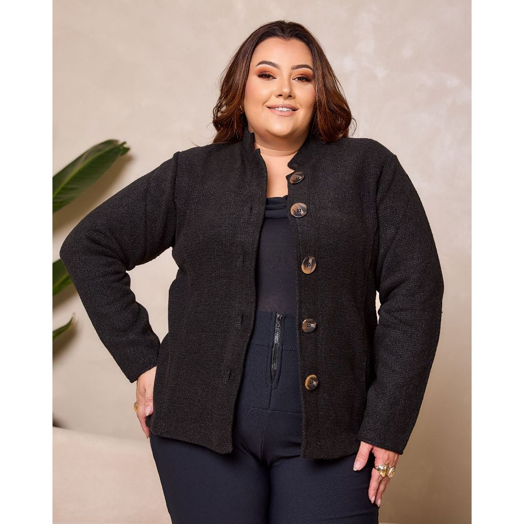 Plus Size Blusa De Frio Feminina Adulto Blusa Casaco De Frio Botão
