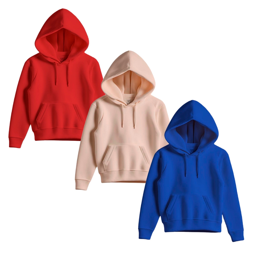 Kit Moletom Canguru Infantil Unissex Liso Diversas Cores