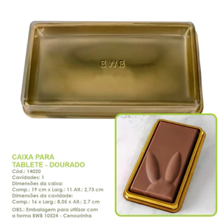 10~40 Caixa P/ Tabletes BARRA 300g PASCOA Dourado 14020 (BWB) OFF