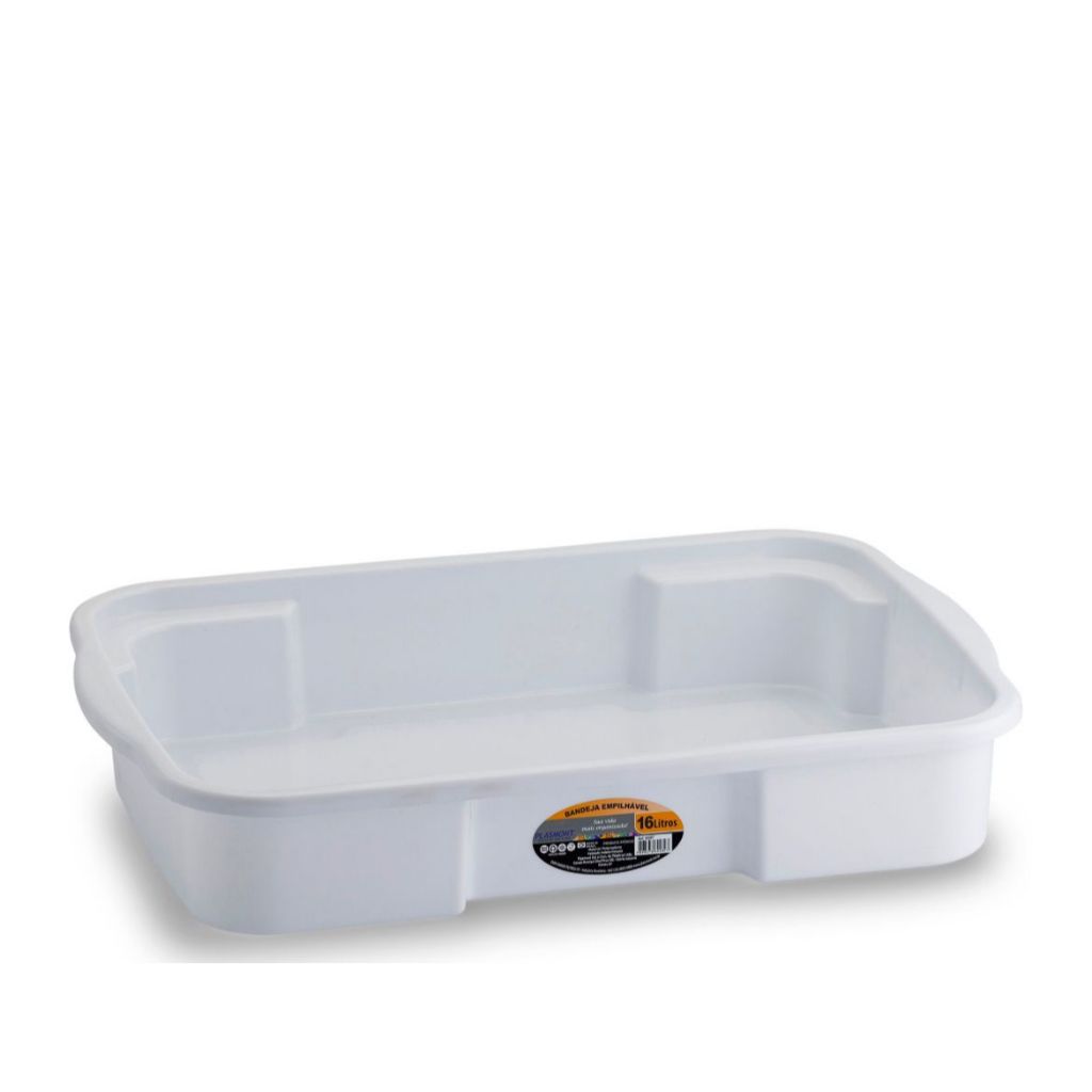 Badeja 16 litros Branca Grande para Armazenar alimentos | Shopee Brasil