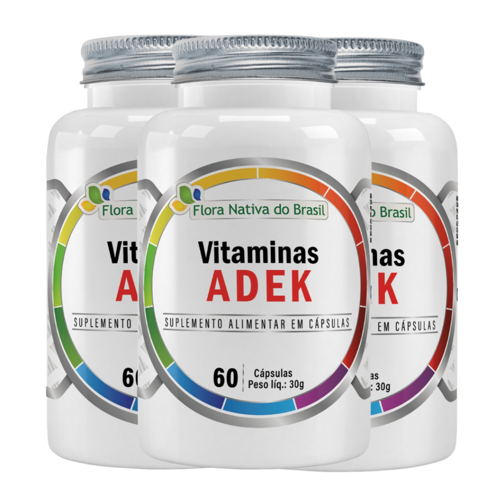 Kit 3und Vitaminas ADEK ( Vit A 800mcg, Vit D3 1000UI, Vit E 15mg, Vit ...