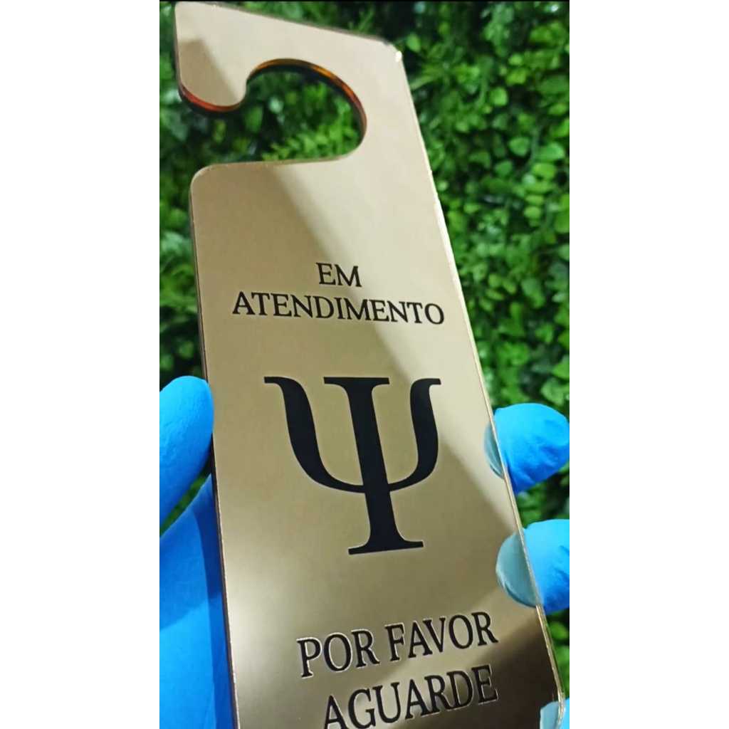 Placa de Maçaneta de Porta Atendimento em Acrílico espelhado Profissão ...