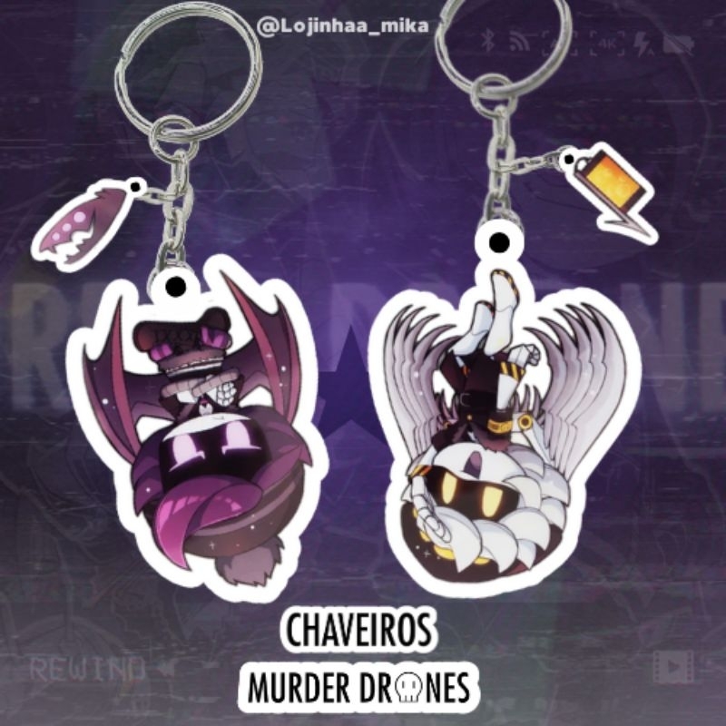 Chaveiros Personalizados Resinados Murder Drones Serie indie com pingente (LER DESCRIÇÃO)