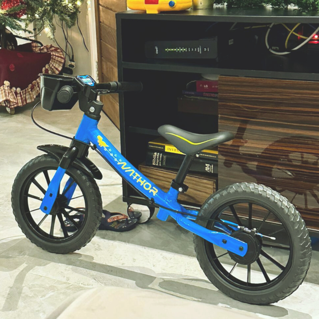 Bicicleta Infantil Balance Bike Equilíbrio Azul sem pedal aro 12 Nathor ...