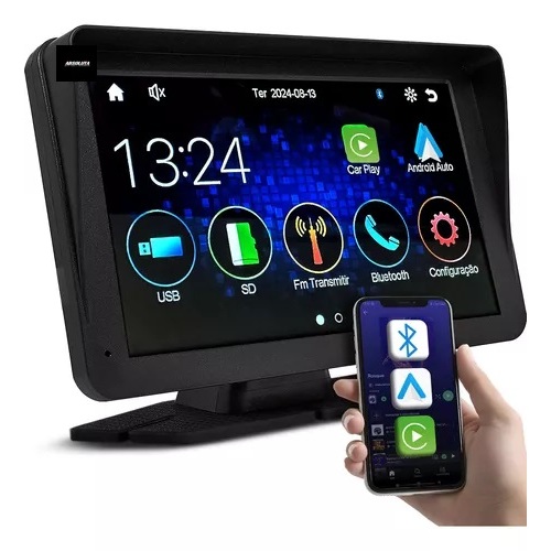 Central Multimídia Android Auto Carplay SEM FIO Tela 7'' Touch Sd Carro ...