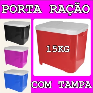 Porta Ração Pet Até 15 Kg com Tampa - Dispense Container Pote Raçâo furacão pet