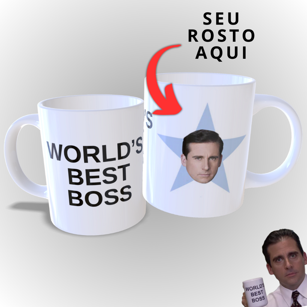 Caneca Xícara Porcelana Série The Office World´s Best Boss - Michael