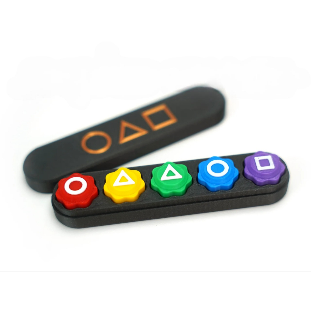 Jogo Round 6 Dados Coloridos com Caixinha – Impresso em 3D Sólido