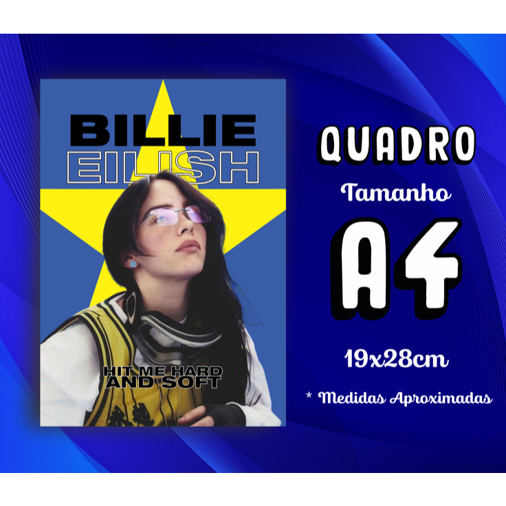 Kit Fã Billie Eilish - Hit Me Hard And Soft - 30 Itens - Quadro