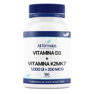 Vitamina D3 1.000 UI + Vitamina K2mK7 200 MCG - 180 Cápsulas