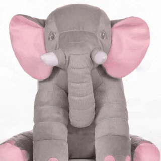 Almofada Elefante Pelúcia 60cm Travesseiro Bebê Antialérgico