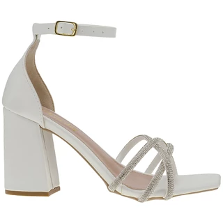 Sandália Feminina Salto Alto Shekinah Tiras Cruzadas Strass Original Lançamento Moda