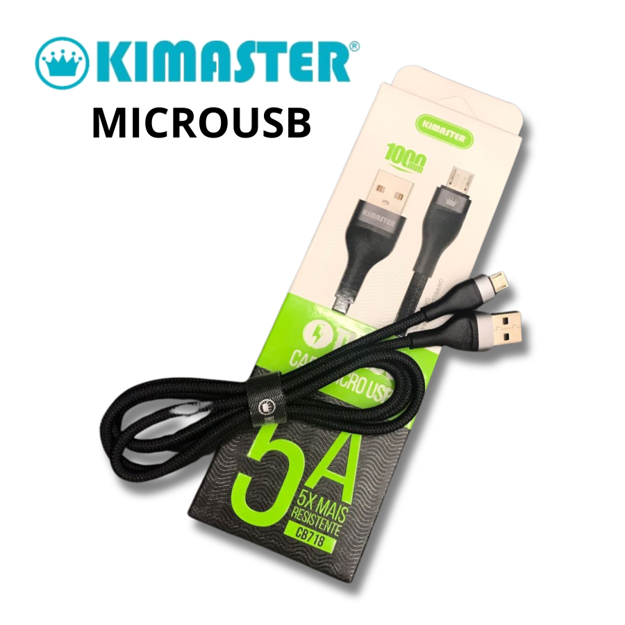 KIMASTER Cabo Micro USB 1Metro 5A Turbo e Reforçado para Celular Ultra ...