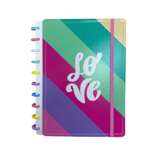 Caderno Inteligente Disco 87 Folhas Com 4 Divisórias Capa Dura Escolar 25,5x20CM