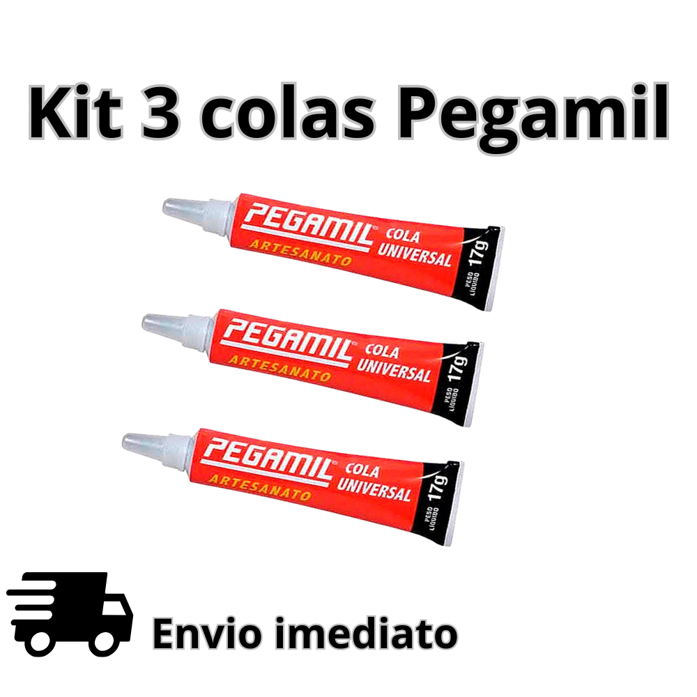 Kit C/3 Cola universal pegamil artesanato 17G - ENVIO IMEDIATO | Shopee ...