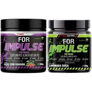 Kit 2 Pré-Treino For Impulse - 2 Unid x 300g (600g) - FisioNutri (Creatina / Arginina / Taurina)