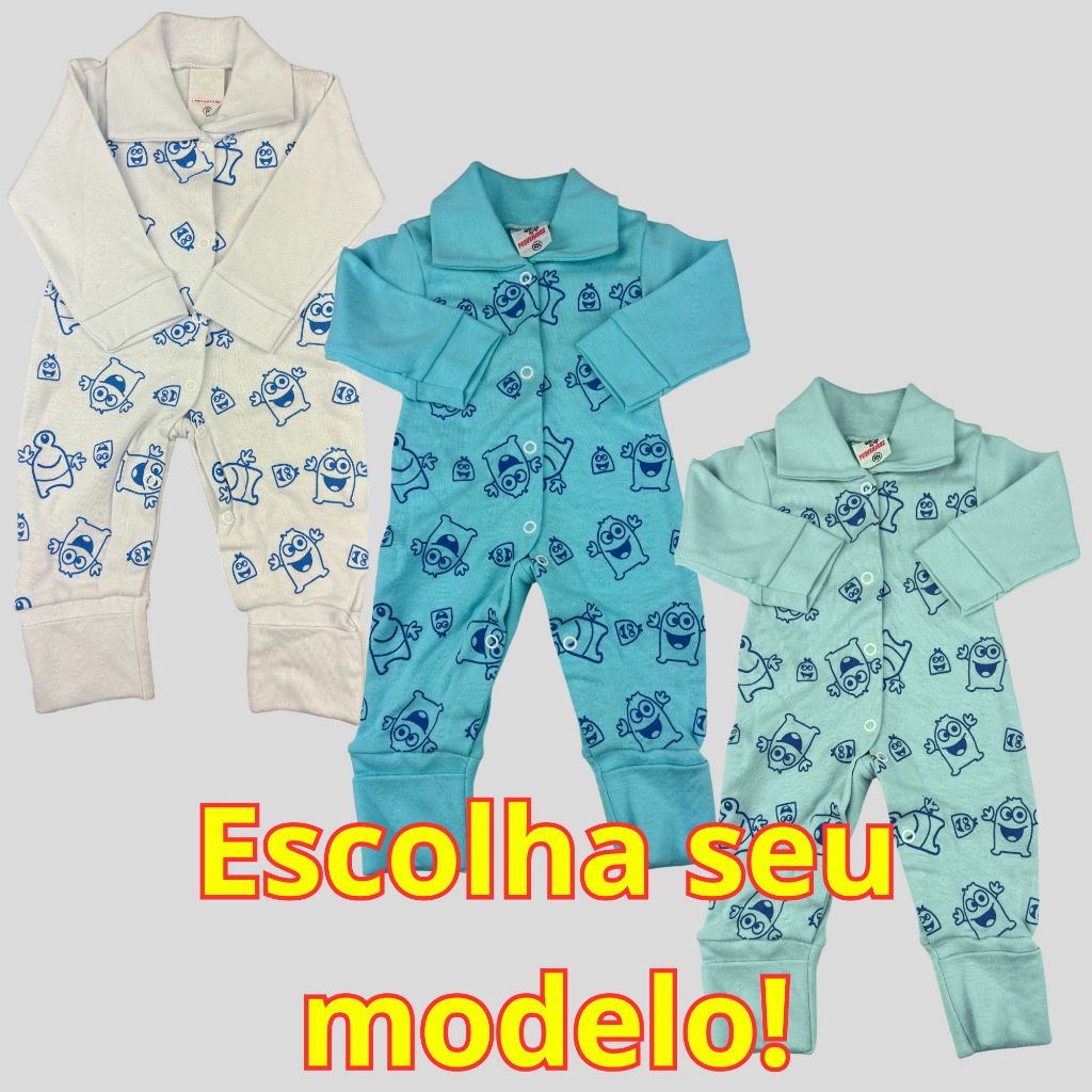 Macacão Longo Infantil Monstrinhos - Pequeninos