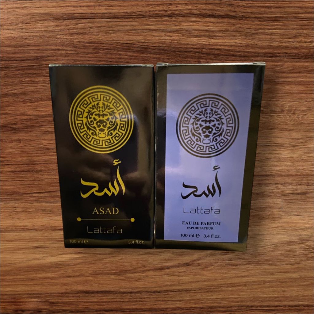 Kit 2 perfumes masculino e feminino Asad Lattafa 100ml cada | Shopee Brasil
