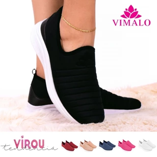 Tênis Feminino Meia Calce Fácil Slip On Ortopédico Mãe e Filha para Caminhada Vl-02