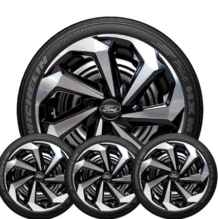 Jogo 4 Calotas Reforçadas Aro 13 14 15 Compativel Com Fiesta Verona Focus Ka Sedan