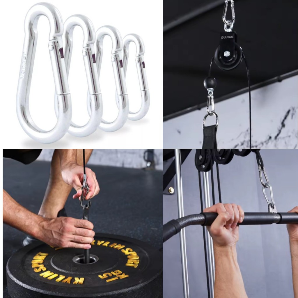 5 Mosquetão 7cm Profissional Academia Suporta 180kg -5 Unidades ...