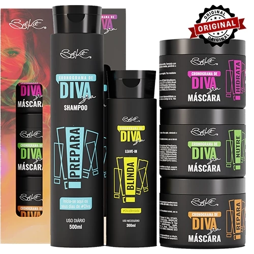 Kit Capilar Cronograma de Diva (5 itens) BELKIT - Cronograma Capilar - Hidrata, nutre e reconstrói