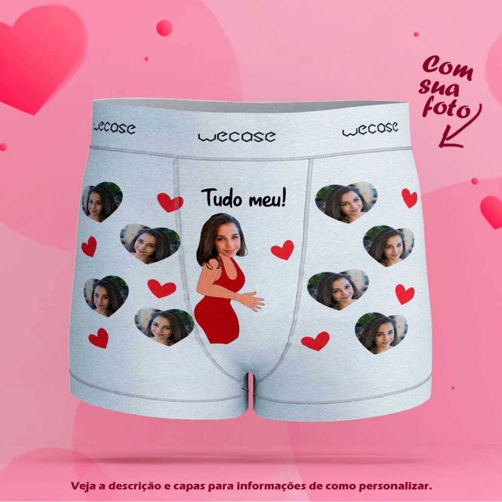 Cueca Personalizada com Foto Namorada Ciumenta Presente Criativo para ...