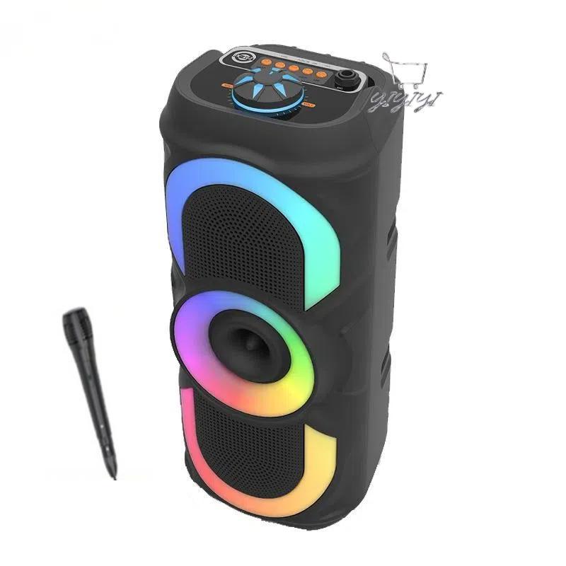 Caixa De Som Bluetooth Portátil  LED RGB TWS USB Estéreo Potente com micorfone Botão de ajuste de volume