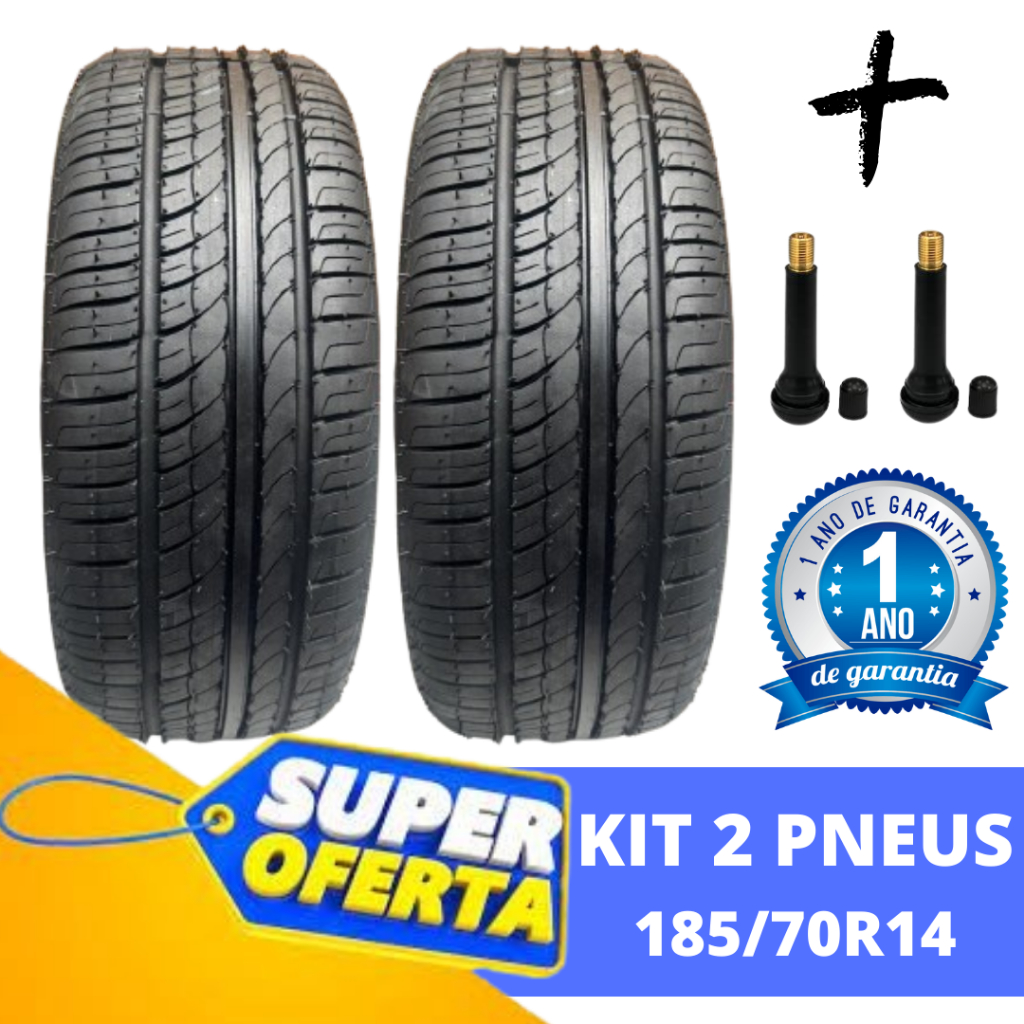 Kit 2 pneus 185-70-14 Nacional 185/70R14 | Shopee Brasil
