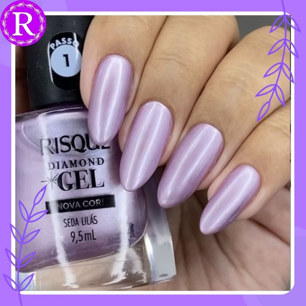 Esmalte Risqué Seda Lilás Diamond Gel Metálico 9,5ml Hipoalergênico ...
