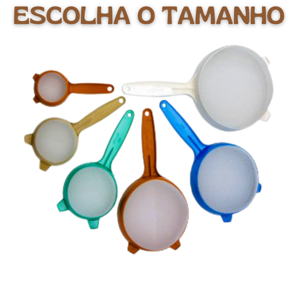 Peneira Plástico Peneirinha Plastico Coar Suco Chá Coador 10cm - 12cm ...