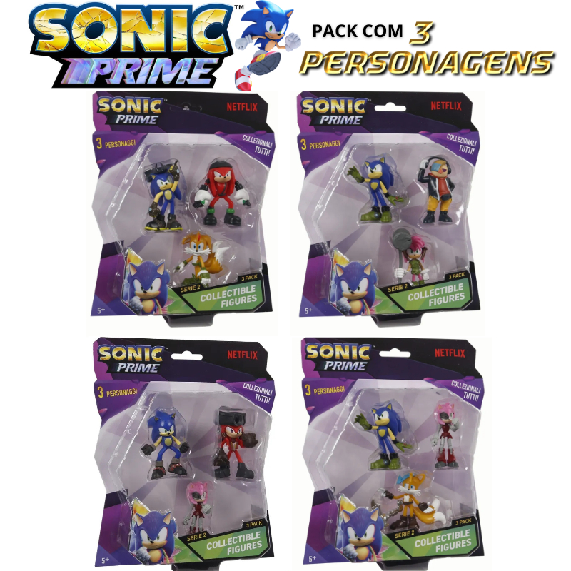 Boneco Sonic Prime Netflix Pack Com 3 Bonecos | Shopee Brasil