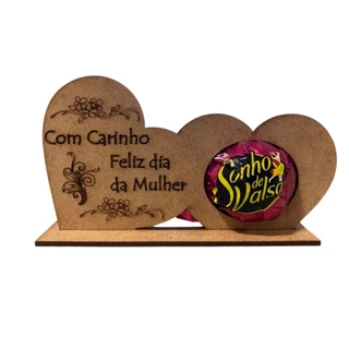 Kit 70 Lembrancinhas Dia Da Mulher Coração Bombom Mdf 3mm em Oferta na Shopee