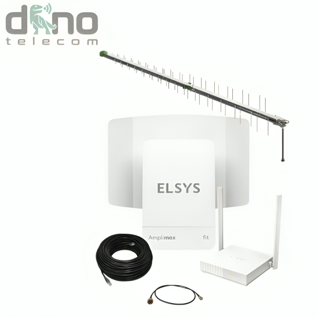 Kit Amplimax Fit 4g Elsys + Antena + Roteador E Cabo